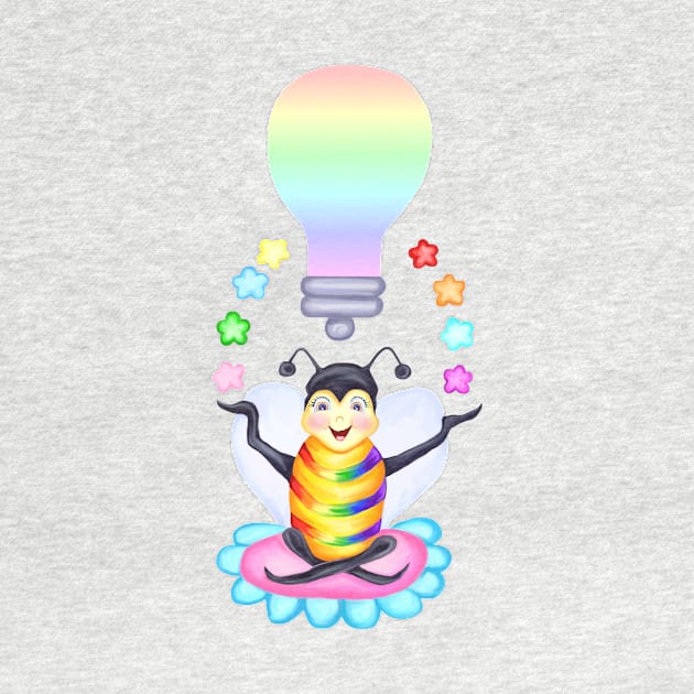 Bee Rainbow Lightbulb Idea by Art by Deborah Camp